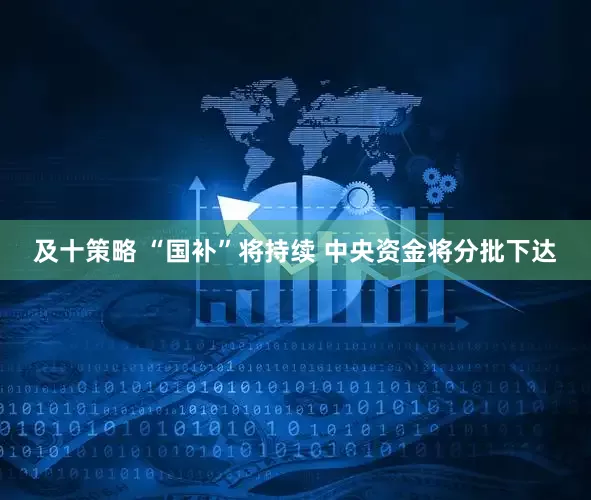 及十策略 “国补”将持续 中央资金将分批下达